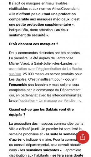 Ouest France - distribution masques Sables d'Olonne _ 2.JPG